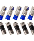 Pro Grade Coax Cable Crimping Kit With Adjustable Tool For RG6 RG59 RG7 RG11 Compression Connectors Includes Wire Stripper And 10 F Type Compression Plugs
