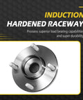 Front Wheel Bearing Hub Assembly 4 Lug For Ford Focus 2000 To 2011 With ABS Encoder Left And Right 2 Pack 518510 Direct Fit Replacement Ready To Roll shown on induction hardened raceway