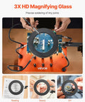 Hands using Magnetic Helping Hands Soldering Station 2 In 1 With 3X LED Magnifying Lamp for precise soldering on a PCB.