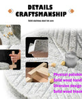 Natural Granite Hand Crank Mill Grinder with stone burr and wooden handles, highlighting craftsmanship and components.