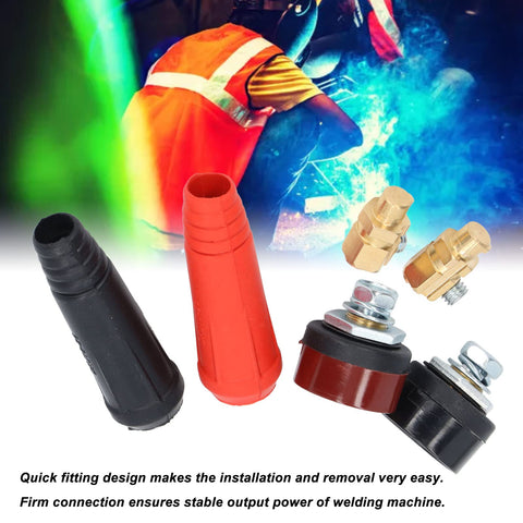 Durable Welding Cable Connector Set with Quick Fit Plug and Socket for Secure Electrical Transfer Oxidation Proof ABS Material