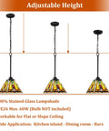 Dope Mini Tiffany Style Pendant Light Fixture With Vintage Firecracker Stained Glass for kitchen island dining room or hallway