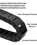 15mm X 30mm Plastic Drag Chain Cable Carrier For CNC Router And 3D Printer Semi Enclosed Flexible Track Black Close-up