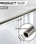 Two Pack 3/4 Inch Outer Diameter 0.51 Inch Inner Diameter 0.12 Inch Wall 12 Inch Length Cold Rolled Steel Tubing Seamless Round Tube