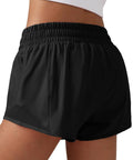 Girls Athletic Shorts With Liner Quick Dry Lightweight Running Shorts For Active Workouts Built In Mesh Liner With Zip Pocket Black Size S7Y
