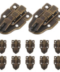 Solid 12 Pack Retro Toggle Latch Iron Hasp Catch Lock For Suitcase Treasure Chest Decorative Hardware Heavy Duty Cabinet Buckle Metal Hasp Set, bronze close-up