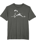 Powered Paragliding Heartbeat Paramotor T Shirt For Paraglider Enthusiasts Black Lightweight Classic Fit Tee With Realistic Paramotor Art And Heartbeat Graphic Must Have Gear