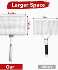 Comparison between Extra Large Grill Basket For Outdoor Grillin With Detachable Handle and smaller basket