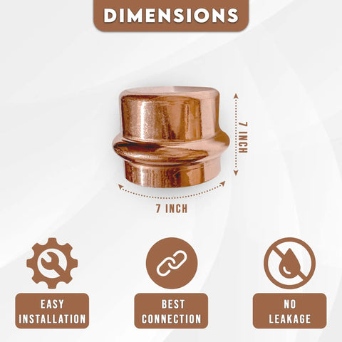ProPress Copper Stop End Cap Fittings Pack of Ten One Half Inch Zero Lead Copper Caps with easy install and no leakage features
