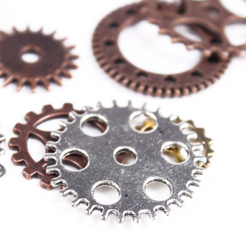 100 Gram Dope Assorted Color Steampunk Gear Charms For Jewelry Making And Crafts About 80 Mixed Gold Silver Bronze Antique Clock Watch Wheel Pendants For Scrapbooking Necklace Drops
