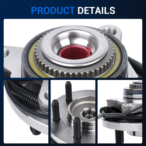 Front Wheel Hub And Bearing Assembly For 2009 2010 Ford F150 4WD 6 Lug ABS Front Axle Replacement 7.2 Inch Flange Diameter close-up