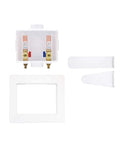 Half Inch Crimp PEX Connection White Center Drain Washing Machine Outlet Box With Hammer Arrestors components view