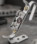 Ultimate TIG Wire Feeder Tool With Magnetic Base And Heat Shield For Alloy Filler Rods, close-up of metal guide with adjustable parts.