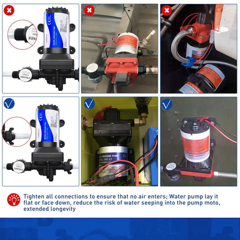 Water Pressure Booster Pump For Home And RV 110V Self Priming Diaphragm Pump Delivers 5.5 GPM And Adjustable 30 To 75 PSI installation guide