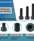 Hex Socket Head Cap Screws Kit M8 X 12mm 16mm 18mm 20mm 25mm 12.9 Grade Alloy Steel Black Oxide Finish overview