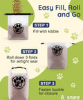 Transparent Leak Proof Pet Food Storage Bag For Travel With Roll Top Closure And Airtight Seal Keeps Kibble Fresh On The Go
