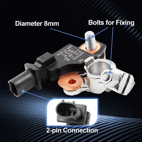 Premium Battery Current Sensor No Sweat Replacement For Dodge Ram Jeep Wrangler Cherokee with 8mm bolt and 2-pin connection.