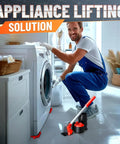Person using Heavy Duty Furniture Mover Kit With Wheels Appliance Lifter And Sliders That Lift Up To 660 Lbs with a washer