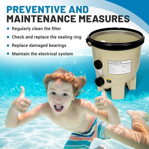 Image of a child swimming and Replacement Filter Tank Bottom Assembly For Pentair Clean And Clear Plus And Quad DE pool filters