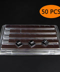 50 Pack Peel And Stick Self Adhesive Cable Clips And Wire Organizers for TVs, PCs, laptops. Black clips in clear packaging.