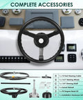 Outboard Steering Kit With Fifteen Foot Cable Three Quarter Inch Standard Tapered Shaft And Thirteen Point Five Inch Wheel