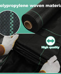 Polypropylene woven material of Landscape Fabric Weed Barrier Roll 3 Ft By 100 Ft Heavy Duty 3.2 Oz Weed Blocker for Garden Beds