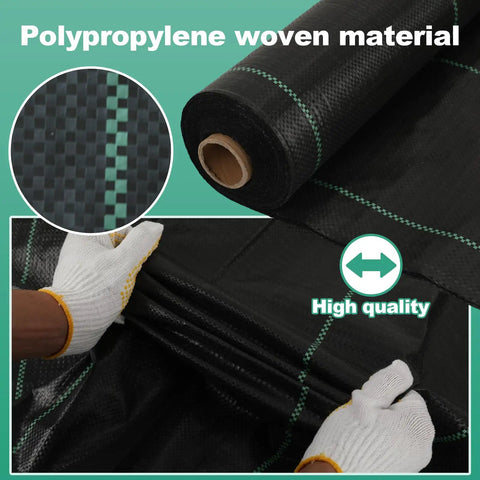Polypropylene woven material of Landscape Fabric Weed Barrier Roll 3 Ft By 100 Ft Heavy Duty 3.2 Oz Weed Blocker for Garden Beds