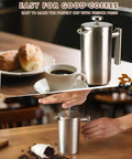 34 Oz Double Wall Stainless Steel French Press Coffee Maker With Insulated Brew System 1 Liter Capacity Serves 4 To 8 Cups