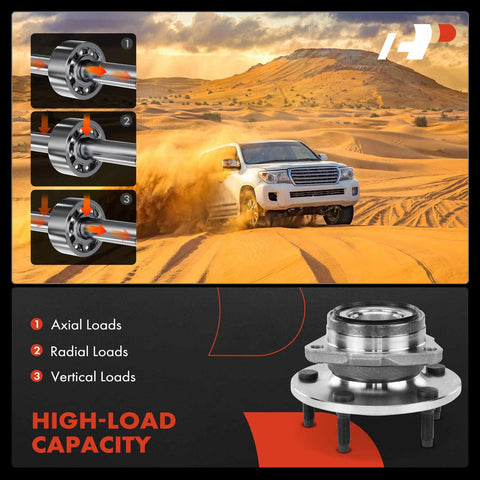 Two Front Wheel Bearing And Hub Assembly Fits Dodge Ram 1500 1994 1999 5 Lug 4WD With Rear ABS for improved stability in sand dunes