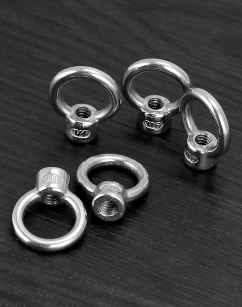 Lifting Eye Nut 10 Pack One Quarter Inch UNC Marine Grade Stainless Steel 316 Beefy Heavy Duty Rigging Gear for Lifting Equipment