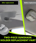 4 Pack Truck Interior Sun Visor Clips Built Tough Heavy Duty ABS Plastic Replacement S16-1023-661 comparison before and after use