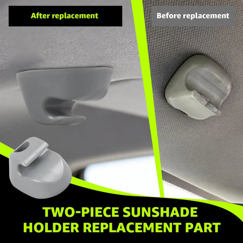4 Pack Truck Interior Sun Visor Clips Built Tough Heavy Duty ABS Plastic Replacement S16-1023-661 comparison before and after use