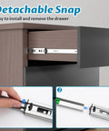 Detachable Snap feature shown on 18 Inch Soft Close Drawer Slides Featuring Adjustable Tension Side Mount Full Extension Runners.