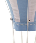 Close-up of Handmade Hanging Hot Air Balloon Nursery Decor In Baby Blue For Kids Room Large 12 Inch Textile Ornament