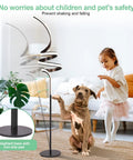 Tall LED Floor Lamp With Remote And Foot Switch, 58 Inch Standing Light next to child and dog in living room