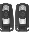 Two Pack 315MHz BMW Keyless Entry Remote Fob Replacements For 1 3 5 6 Series 2006 Through 2014 With 3 Buttons And Door Key 46 Chip KR55WK49127 KR55WK49123 Proximity Ready For Daily Use