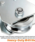 Two Pack Pulley Hook Snatch Block For One Ton 2200 Lb Load Heavy Duty Steel With Hook For Five Eighth Inch Wire Rope 360 Degree Swivel Double Bearing Hoist Pulley System For Towing, zinc-plated steel pulley close-up