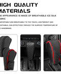 Solid Kick Upgrade For Your Ride Using This Clean Black Leather Car Gear Shift Knob Cover showing breathable fabric design.