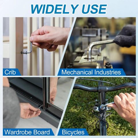 Hands using tools to showcase 100 Pack Industrial Grade Rugged M4 X 14mm Full Thread Hex Socket Head Cap Screws And Bolts in various applications.