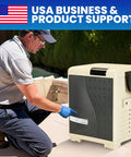 Technician installing Replacement Stack Flue Sensor 42002-0024S 2 Pack For Pool And Spa Heaters with USA support badge