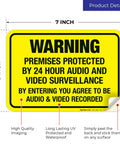 Keep Drifters From Meddling With Your Patch With This Legit Heavy Duty Security Surveillance Decal Sticker warning 7x5 inch yellow vinyl