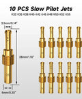 10-piece slow pilot jets with dimensions for Carburetor Main Jet And Pilot Jet Kit For Keihin PWK CVK OKO KOSO Polini Carbs