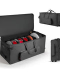 No Sweat Electronic Drum Roller Case With Thick Cushioning And Easy Rollin Wheels, Large Travel Softcase showing interior with drums.