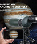 WiFi Eyepiece Camera for Telescopes, Microscopes, and Binoculars With 4MP Sensor capturing Jupiter image on smartphone screen