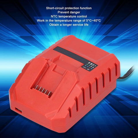 12V Battery Charger For C4/12-50 Nail Gun Replacement, 100-240V Portable Power Tool Charger, red casing on blue background