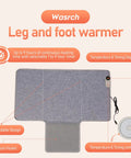 Under Desk Heater Foot Warmer And Leg Warmer Portable Space Heater, grey foldable design with timer and temperature control.