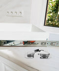 Heavy Duty Stainless Steel Cabinet Door Hinges Featuring Killer Soft Close Hydraulic Buffer Damper For Wardrobes And Cupboards on countertop.