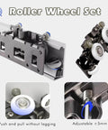 Concealed Trackless Sliding Door Kit For Barn Doors And Cabinets With Soft Close, Whisper Quiet Aluminum Rails And Nylon Silent Rollers
