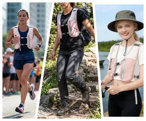 Grab And Go Hydration Running Vest For Men And Women With 500ml Soft Flask Ultra Lightweight Water Pack on athletes outdoors.