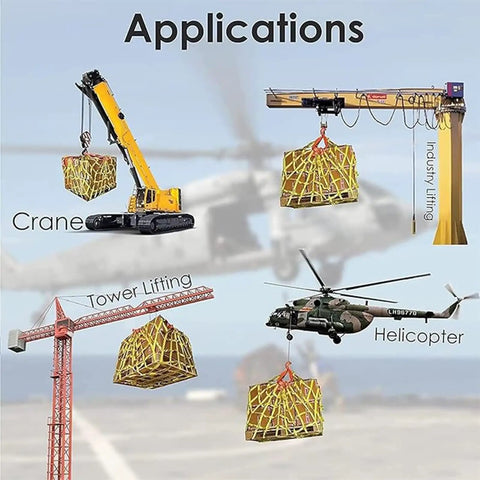 Heavy Duty Cargo Hoisting Net For Industrial Lifting And Transport Built Rugged For Safe Hauls Tear Resistant Polyester Sling